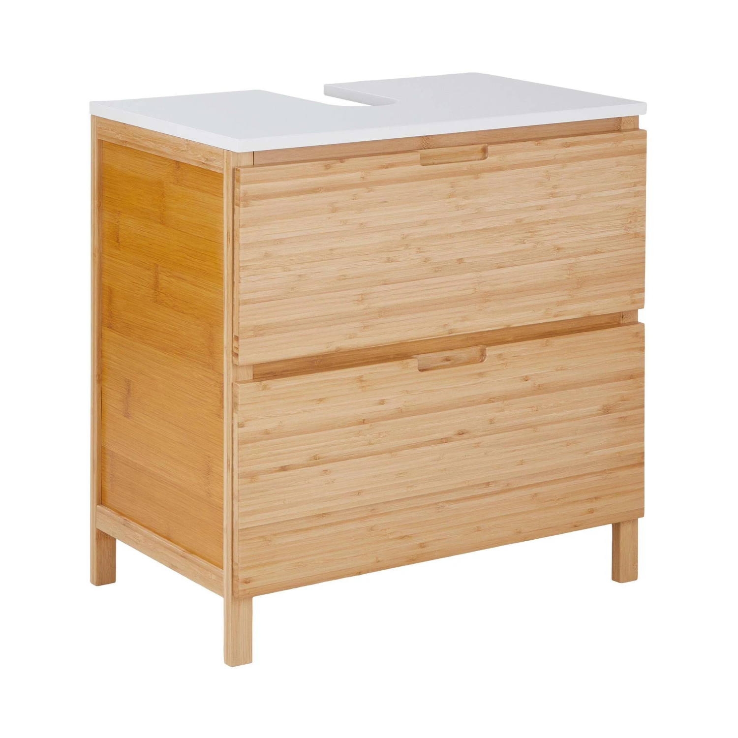 Waschbeckenunterschrank Mit Schublade WHITE SANDS In Natur-Weiß